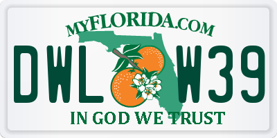 FL license plate DWLW39