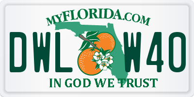 FL license plate DWLW40