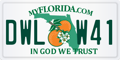 FL license plate DWLW41
