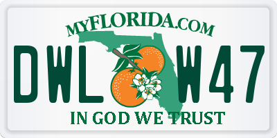 FL license plate DWLW47