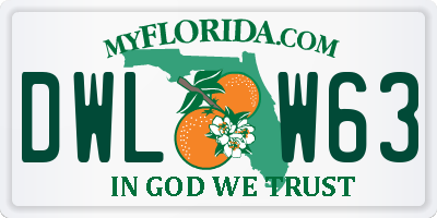FL license plate DWLW63
