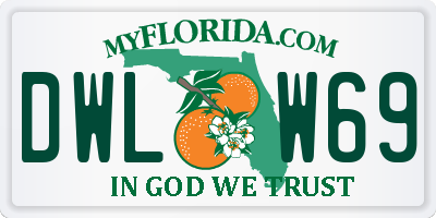 FL license plate DWLW69
