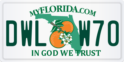 FL license plate DWLW70