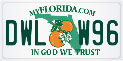 FL license plate DWLW96