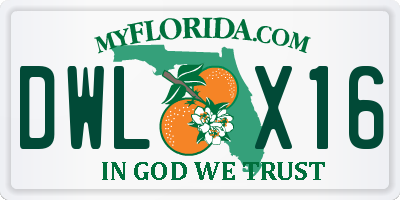 FL license plate DWLX16