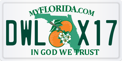FL license plate DWLX17