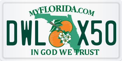 FL license plate DWLX50