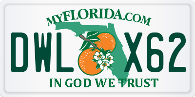 FL license plate DWLX62