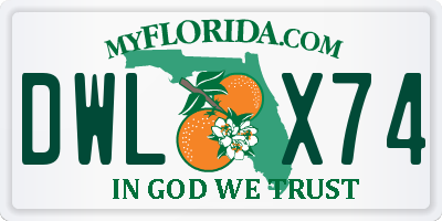 FL license plate DWLX74