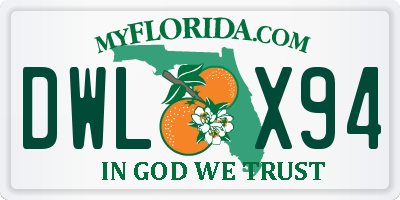 FL license plate DWLX94