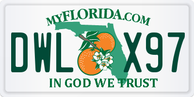 FL license plate DWLX97