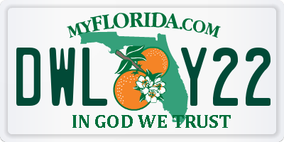 FL license plate DWLY22