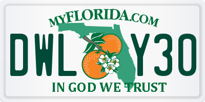FL license plate DWLY30