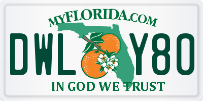FL license plate DWLY80