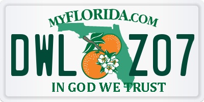 FL license plate DWLZ07