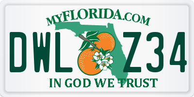 FL license plate DWLZ34