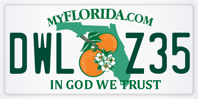 FL license plate DWLZ35