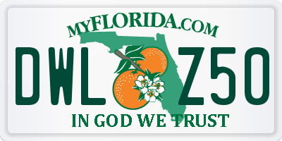 FL license plate DWLZ50