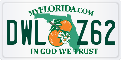 FL license plate DWLZ62