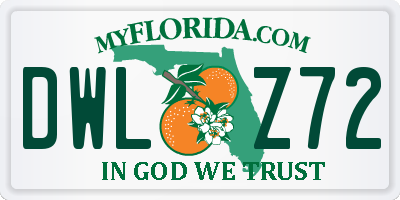 FL license plate DWLZ72