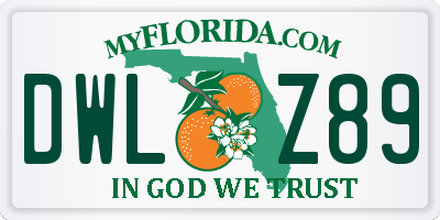 FL license plate DWLZ89