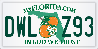 FL license plate DWLZ93