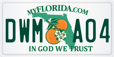 FL license plate DWMA04