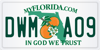 FL license plate DWMA09
