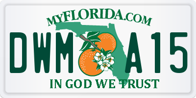FL license plate DWMA15