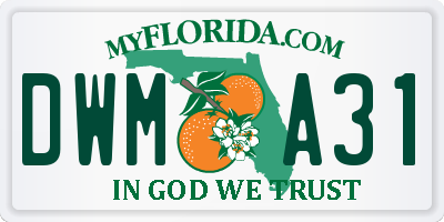 FL license plate DWMA31