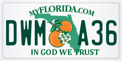 FL license plate DWMA36