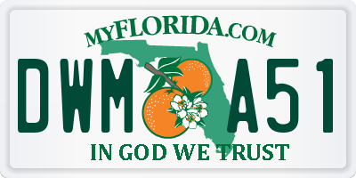 FL license plate DWMA51