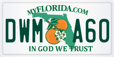 FL license plate DWMA60