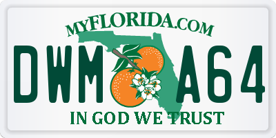 FL license plate DWMA64