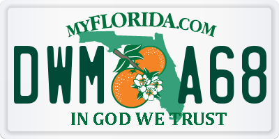 FL license plate DWMA68