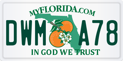 FL license plate DWMA78