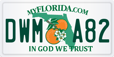 FL license plate DWMA82