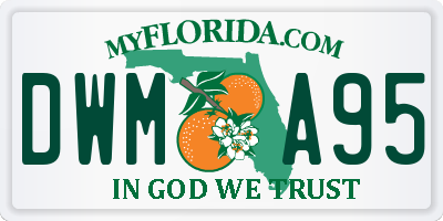 FL license plate DWMA95