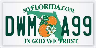 FL license plate DWMA99