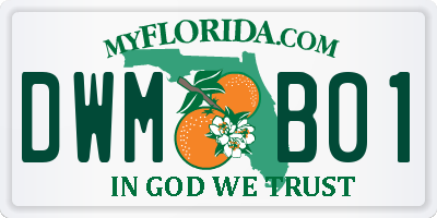 FL license plate DWMB01