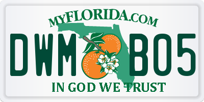 FL license plate DWMB05