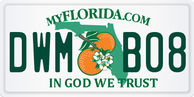 FL license plate DWMB08