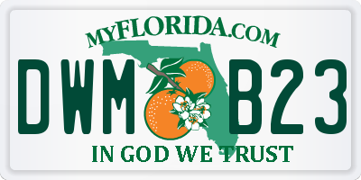 FL license plate DWMB23