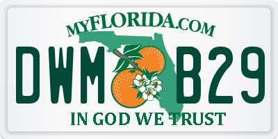 FL license plate DWMB29