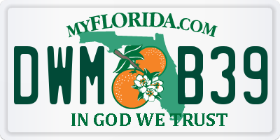 FL license plate DWMB39