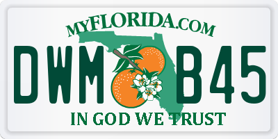 FL license plate DWMB45
