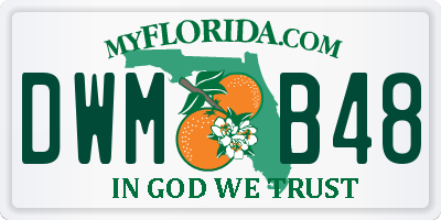 FL license plate DWMB48