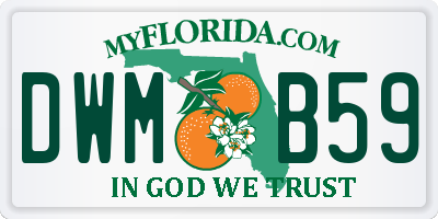 FL license plate DWMB59