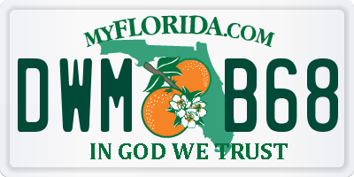 FL license plate DWMB68