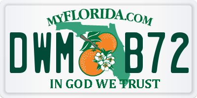 FL license plate DWMB72